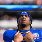 Malik Nabers Of The New York Giants Stands On The Field Prior To The Start Of The Game Against The Tampa Bay Buccaneers At Metlife Stadium