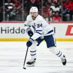 Auston Matthews Skating Intensely Past Kings Defenders On The Ice