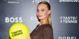 Dayana Yastremska Posing In An All Black Bikini By A Tropical Pool In Bali