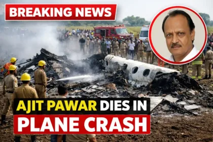 Ajit Pawar plane crash site near Baramati airport after fatal aircraft accident