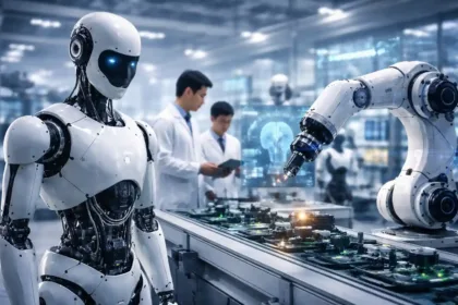 AI and robotics technologies in Asia representing innovation and industrial automation
