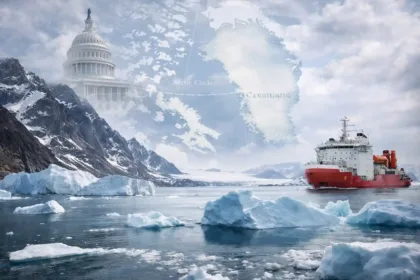 Greenland and Arctic region with diplomatic backdrop