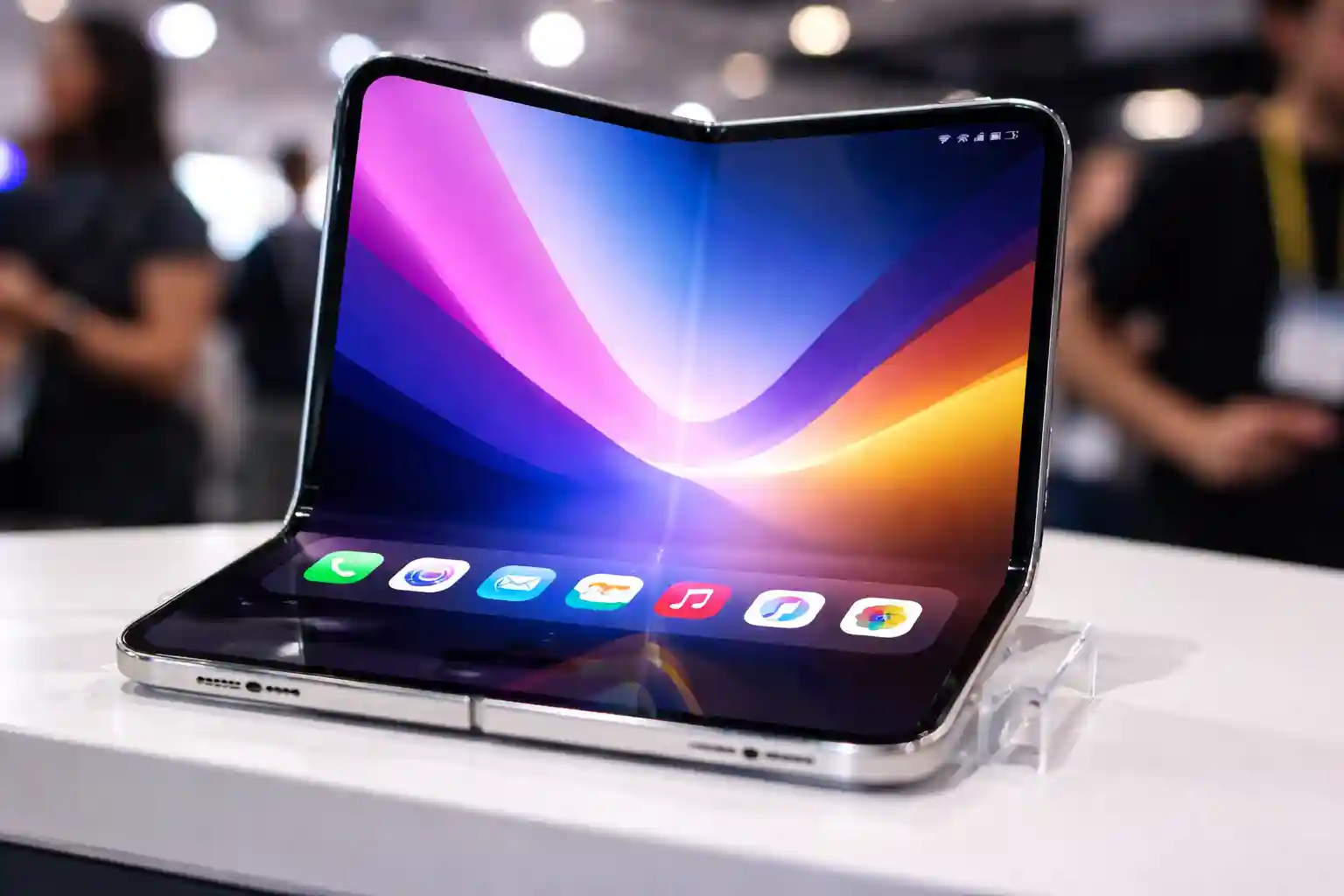 Crease Free Foldable Iphone Screen Prototype Sparks Excitement At Tech Show