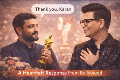 Film set lights and cinema marquee representative of Bollywood awards season